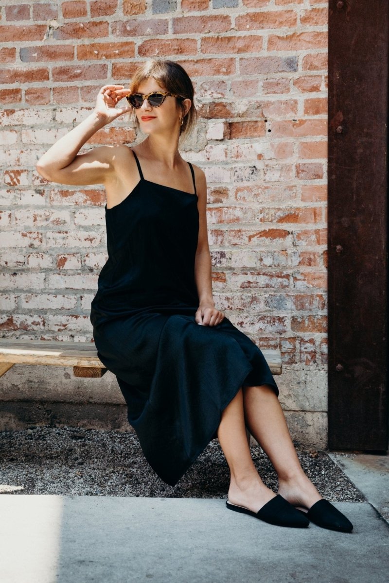 Lennox | Black Suede Flats by J.Adams – Don't Panic Shoes