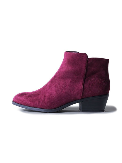 Lexy | Burgundy Suede Booties by J.Adams – Don't Panic Shoes