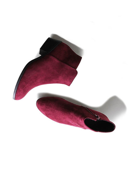 Lexy | Burgundy Suede Booties by J.Adams – Don't Panic Shoes
