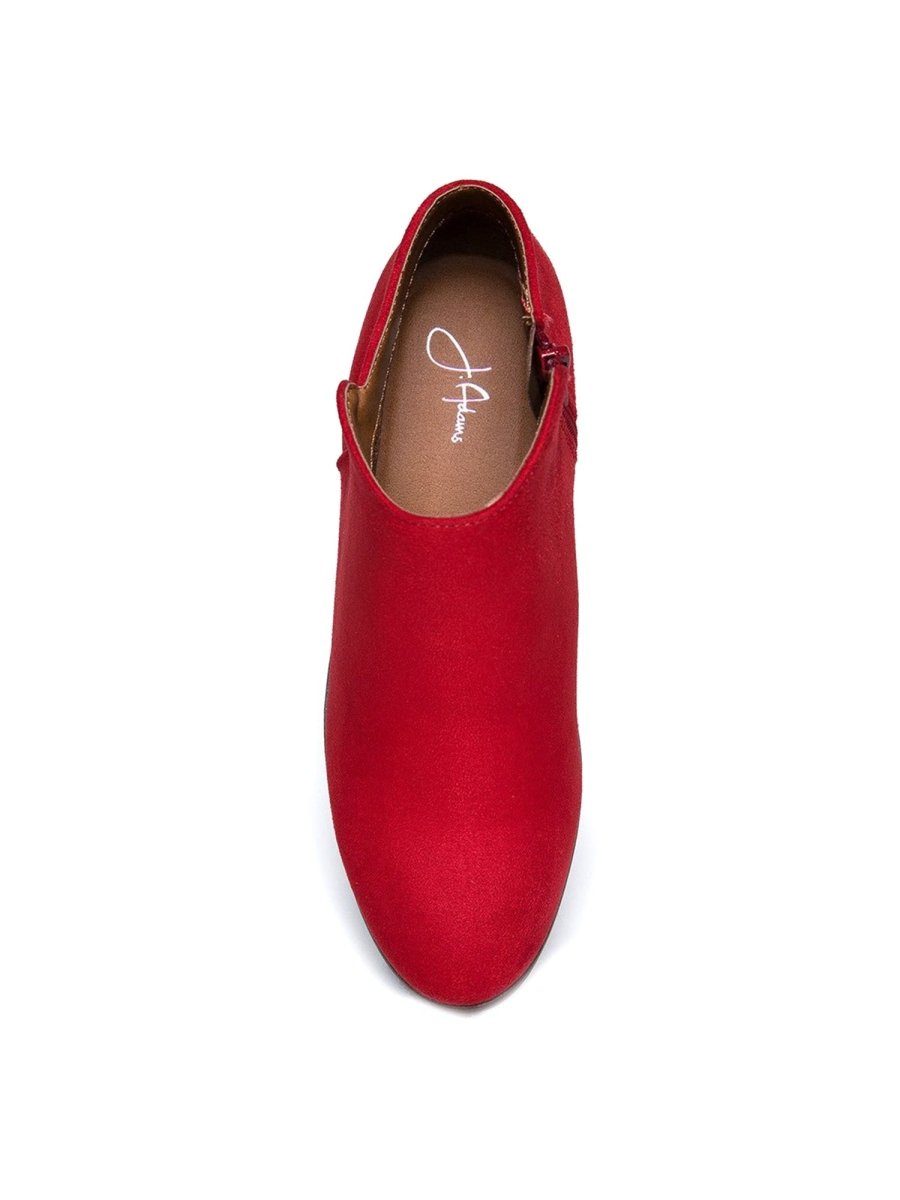 Lexy | Red Suede Booties by J.Adams – Don't Panic Shoes