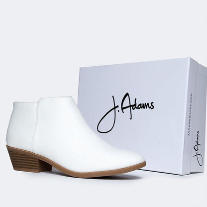 Lexy | White Booties by J.Adams – Don't Panic Shoes