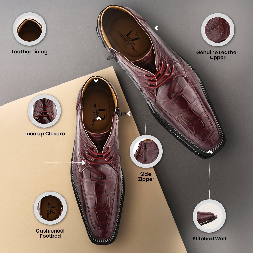 Liam Genuine Leather Lace - Up Style Boots For Men Boots by Libertyzeno – Don't Panic Shoes