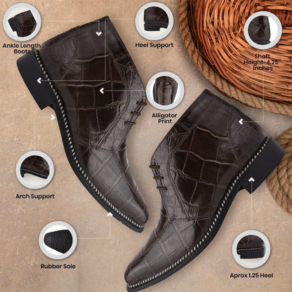 Liam Genuine Leather Lace - Up Style Boots For Men Boots by Libertyzeno – Don't Panic Shoes