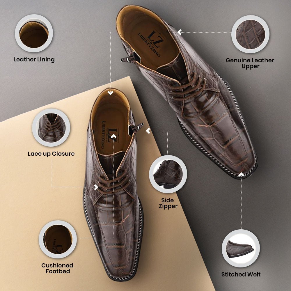 Liam Genuine Leather Lace - Up Style Boots For Men Boots by Libertyzeno – Don't Panic Shoes