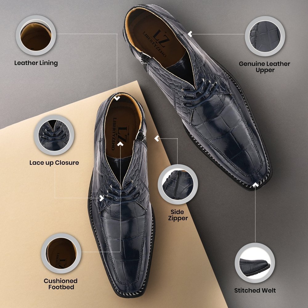 Liam Genuine Leather Lace - Up Style Boots For Men Boots by Libertyzeno – Don't Panic Shoes