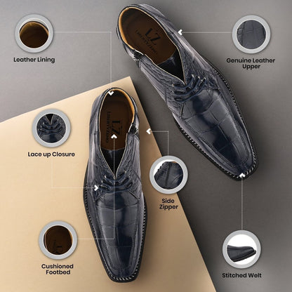 Liam Genuine Leather Lace - Up Style Boots For Men Boots by Libertyzeno – Don't Panic Shoes