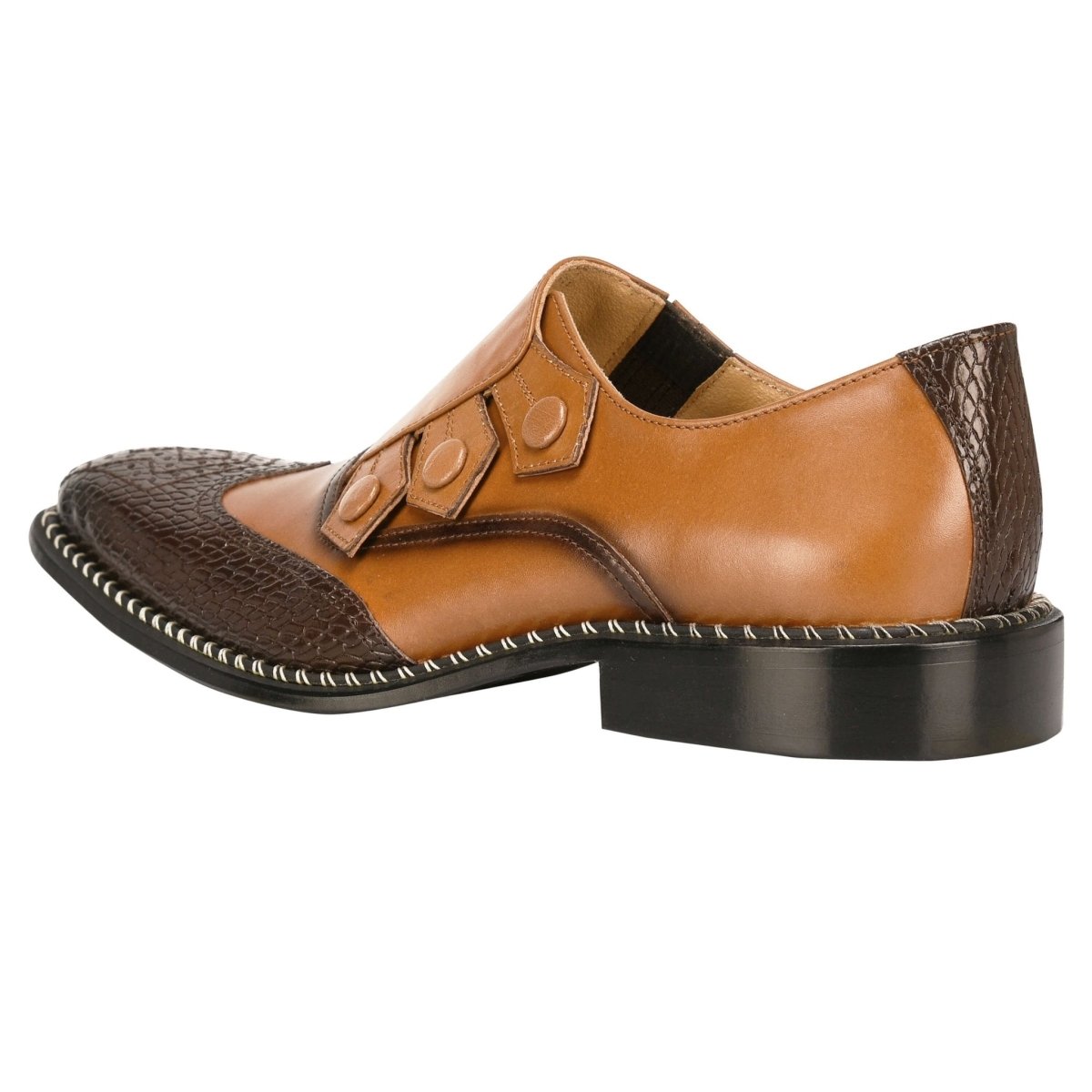 Libertyzeno Shoes Neeson Leather Oxford Style Monk Straps Shoes by Libertyzeno – Don't Panic Shoes
