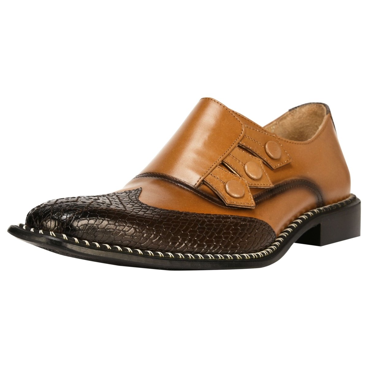 Libertyzeno Shoes Neeson Leather Oxford Style Monk Straps Shoes by Libertyzeno – Don't Panic Shoes