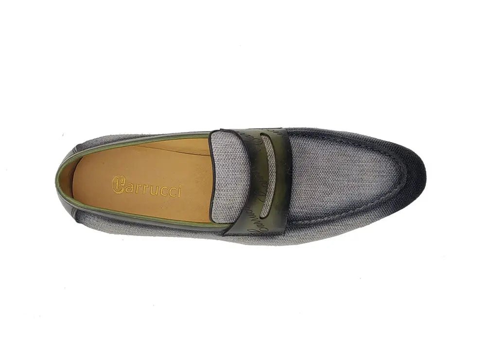 Life Style Penny Loafer With Leather Trim Fabric Ks714 - 03 Shoes by Carrucci Shoes – Don't Panic Shoes