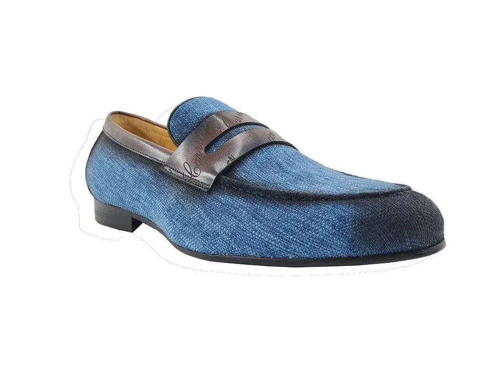 Life Style Penny Loafer With Leather Trim Fabric Ks714 - 03 Shoes by Carrucci Shoes – Don't Panic Shoes