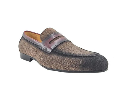 Life Style Penny Loafer With Leather Trim Fabric Ks714 - 03 Shoes by Carrucci Shoes – Don't Panic Shoes