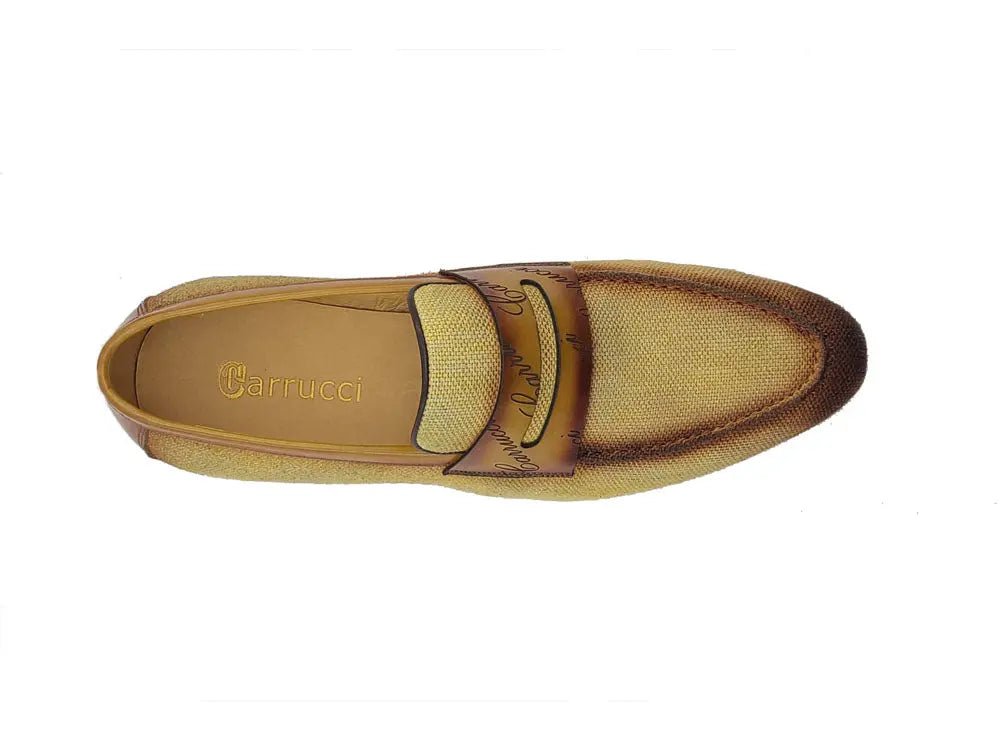 Life Style Penny Loafer With Leather Trim Fabric Ks714 - 03 Shoes by Carrucci Shoes – Don't Panic Shoes