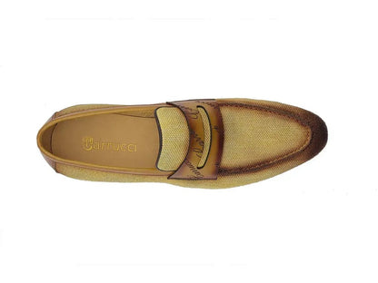 Life Style Penny Loafer With Leather Trim Fabric Ks714 - 03 Shoes by Carrucci Shoes – Don't Panic Shoes