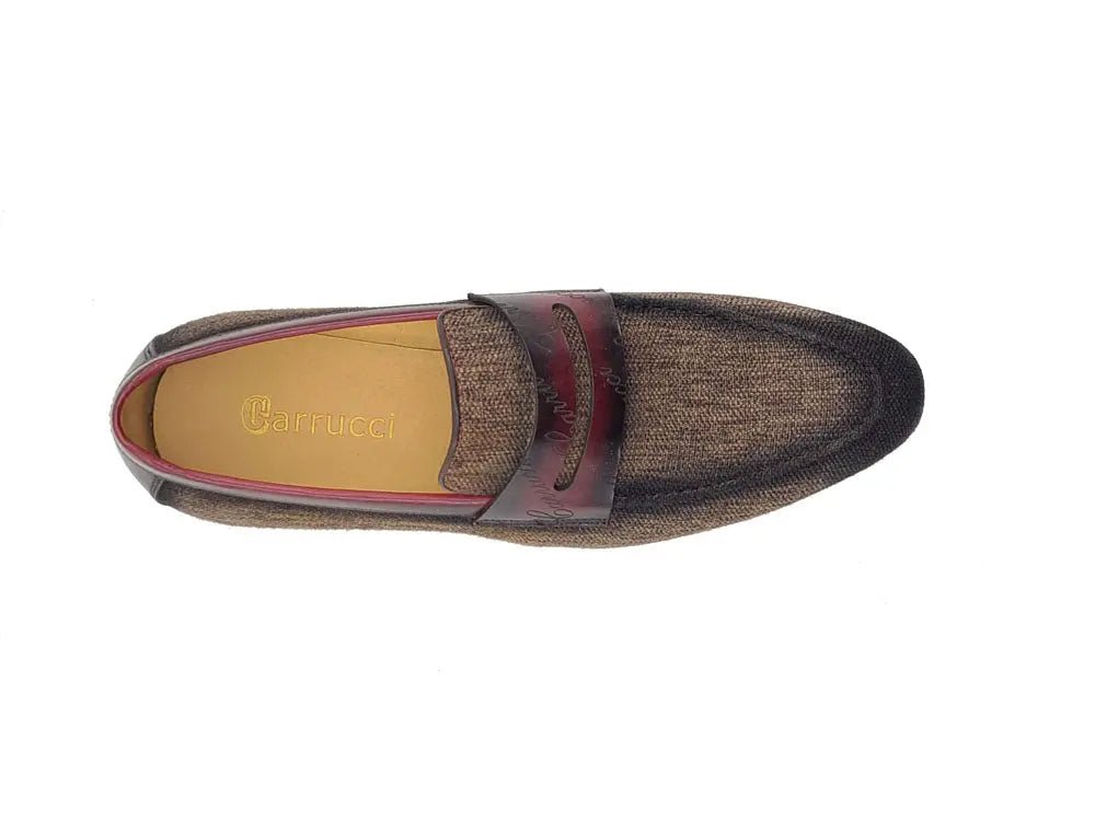 Life Style Penny Loafer With Leather Trim Fabric Ks714 - 03 Shoes by Carrucci Shoes – Don't Panic Shoes