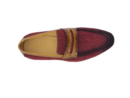 Life Style Penny Loafer With Leather Trim Fabric Ks714 - 03 Shoes by Carrucci Shoes – Don't Panic Shoes