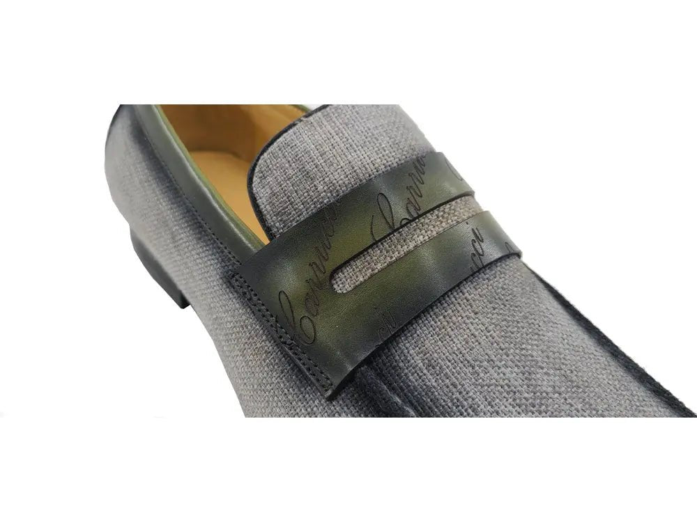 Life Style Penny Loafer With Leather Trim Fabric Ks714 - 03 Shoes by Carrucci Shoes – Don't Panic Shoes