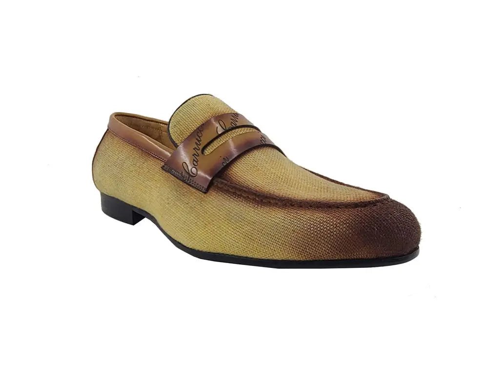 Life Style Penny Loafer With Leather Trim Fabric Ks714 - 03 Shoes by Carrucci Shoes – Don't Panic Shoes