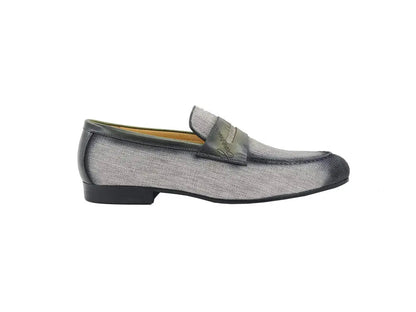 Life Style Penny Loafer With Leather Trim Fabric Ks714 - 03 Shoes by Carrucci Shoes – Don't Panic Shoes