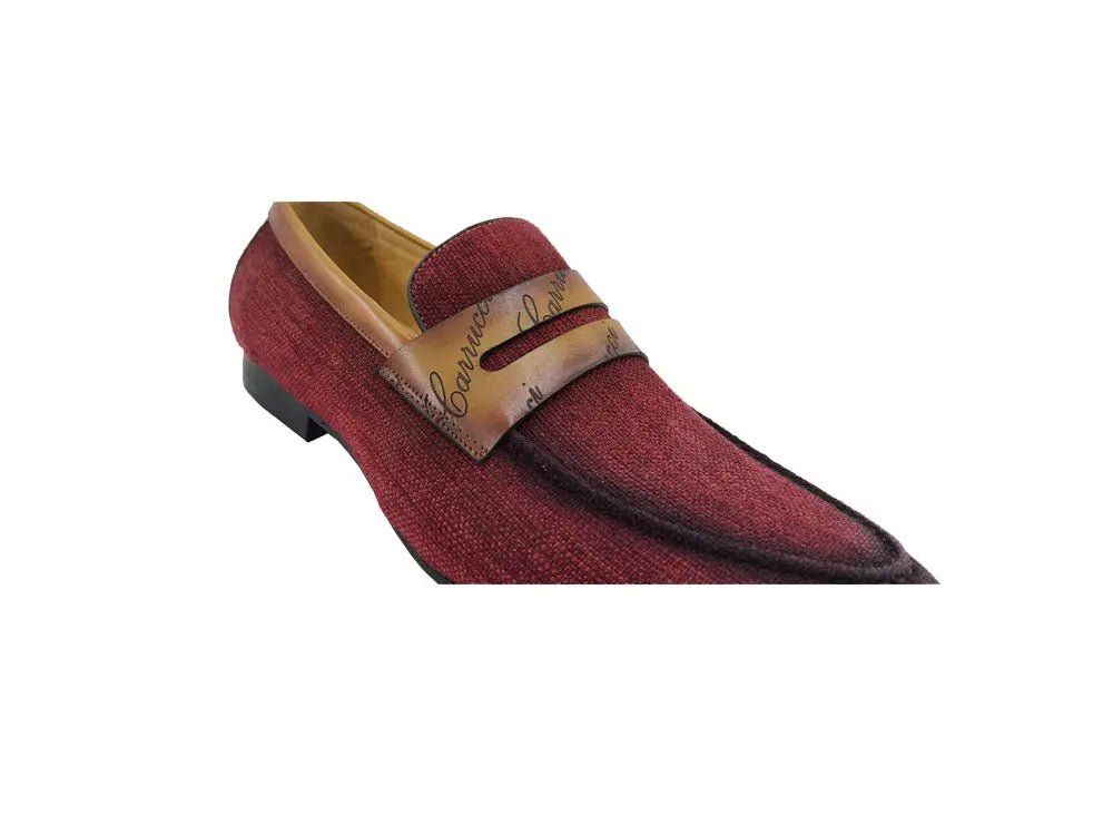 Life Style Penny Loafer With Leather Trim Fabric Ks714 - 03 Shoes by Carrucci Shoes – Don't Panic Shoes