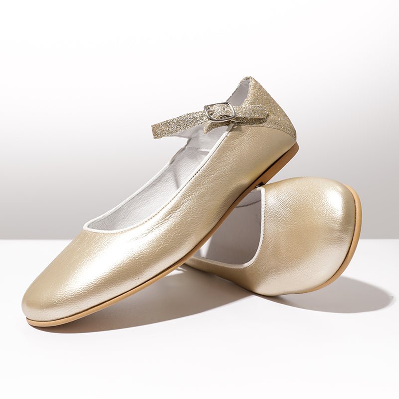 Lina Gold Buckle Strap Cushioned Insole Made In Spain fashion by Childrenchic – Don't Panic Shoes
