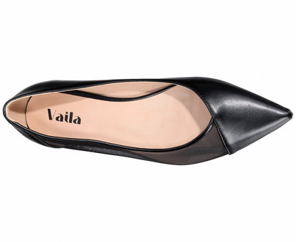 Linda Flats Black Shoes by Vaila Shoes – Don't Panic Shoes