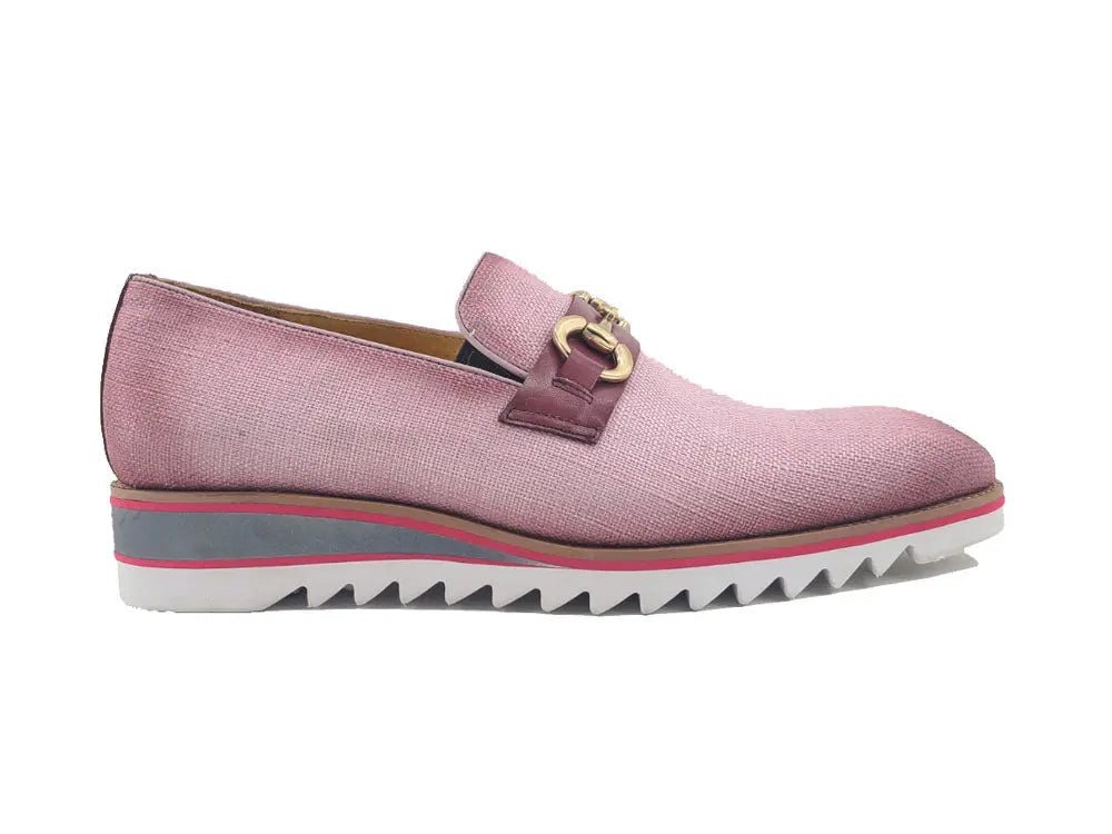 Linen Slip On Loafer Gold Tone Buckle All Day Comfort Ks550 - 03f Shoes by Carrucci Shoes – Don't Panic Shoes