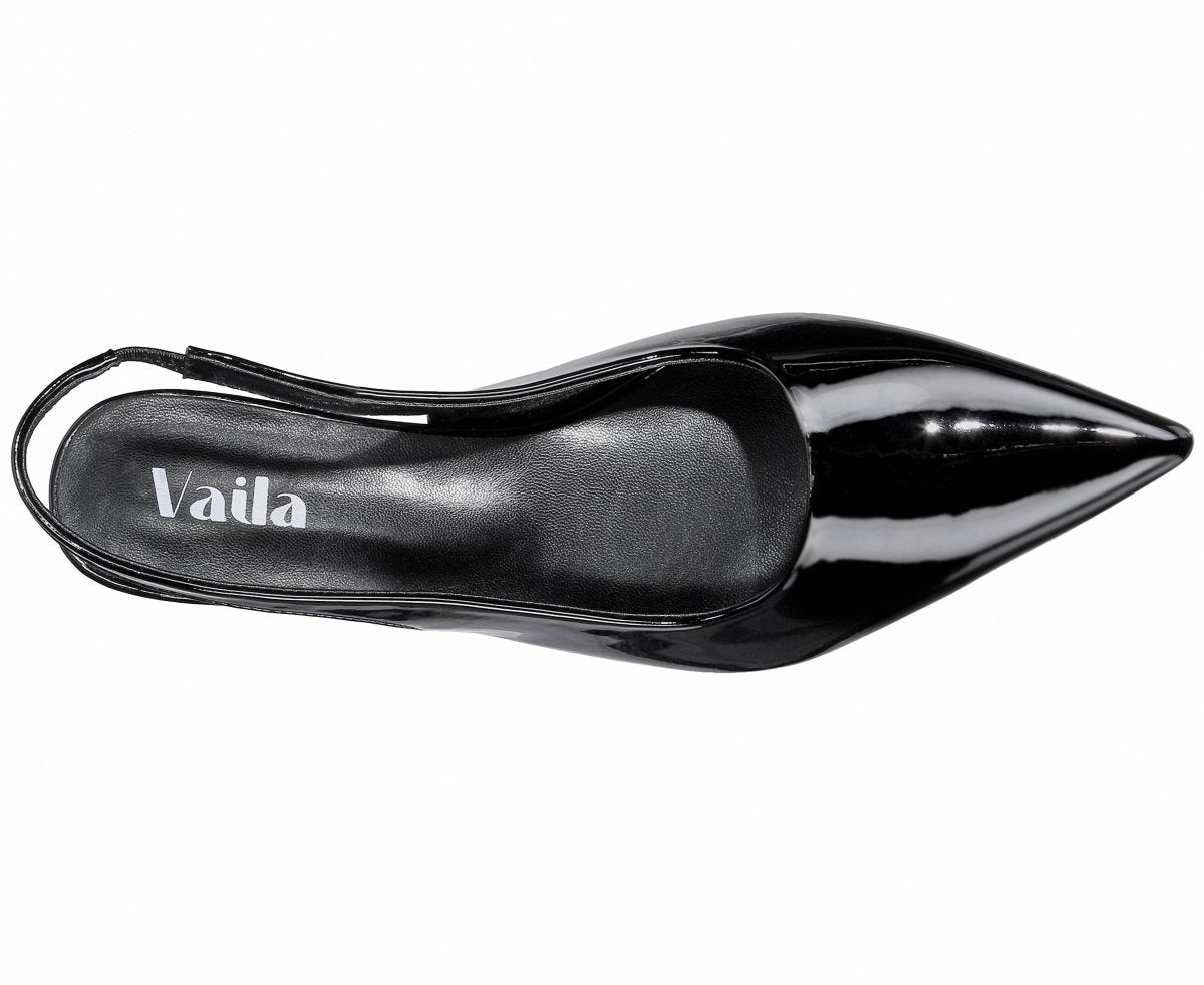 Lisa Slingback Black Shoes by Vaila Shoes – Don't Panic Shoes