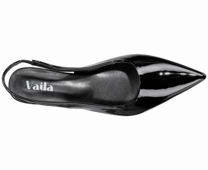 Lisa Slingback Black Shoes by Vaila Shoes – Don't Panic Shoes