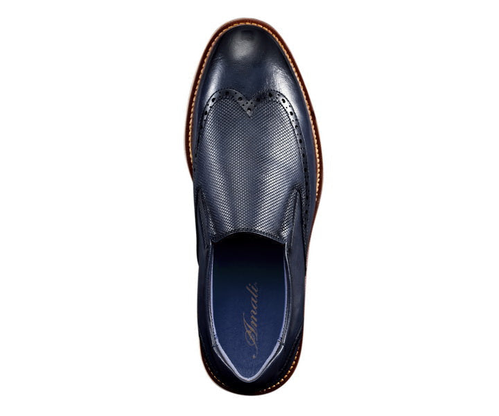 Handcrafted Clyde Navy leather dress shoes for men with durable sole and stylish finish