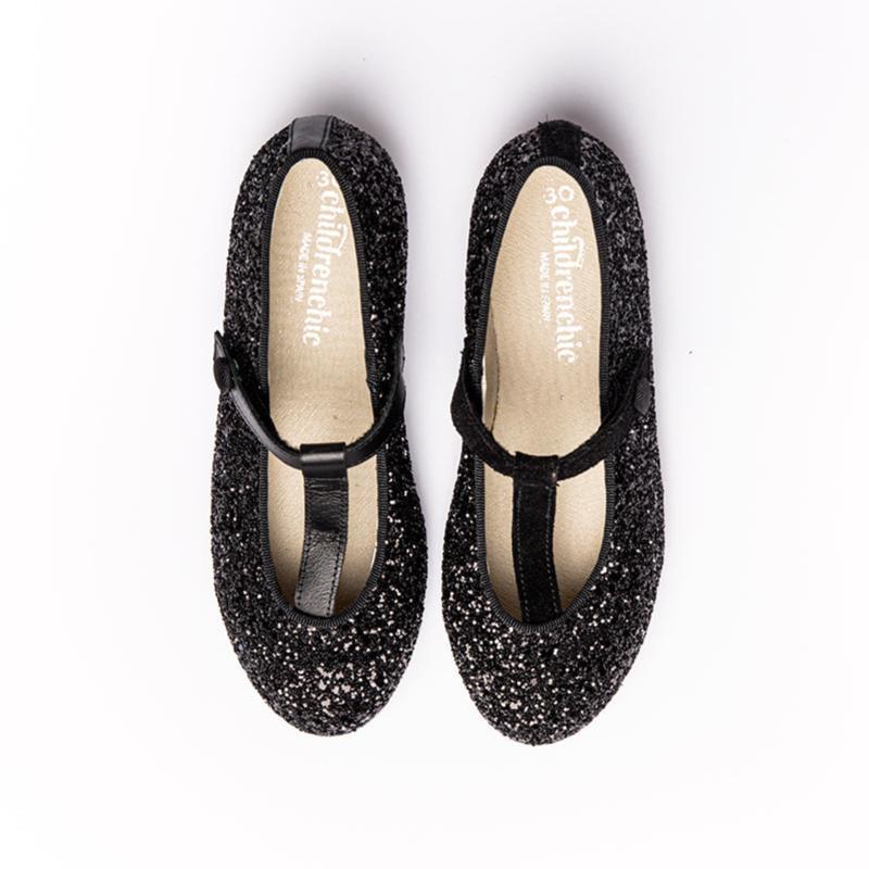 Lola Black Made In Spain Adjustable Velcro Cushion Padded fashion by Childrenchic – Don't Panic Shoes