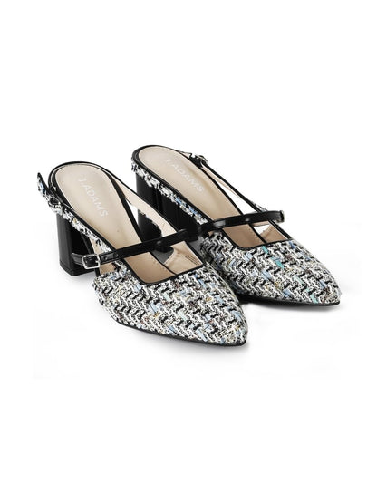 Lori | Black Tweed Heels by J.Adams – Don't Panic Shoes