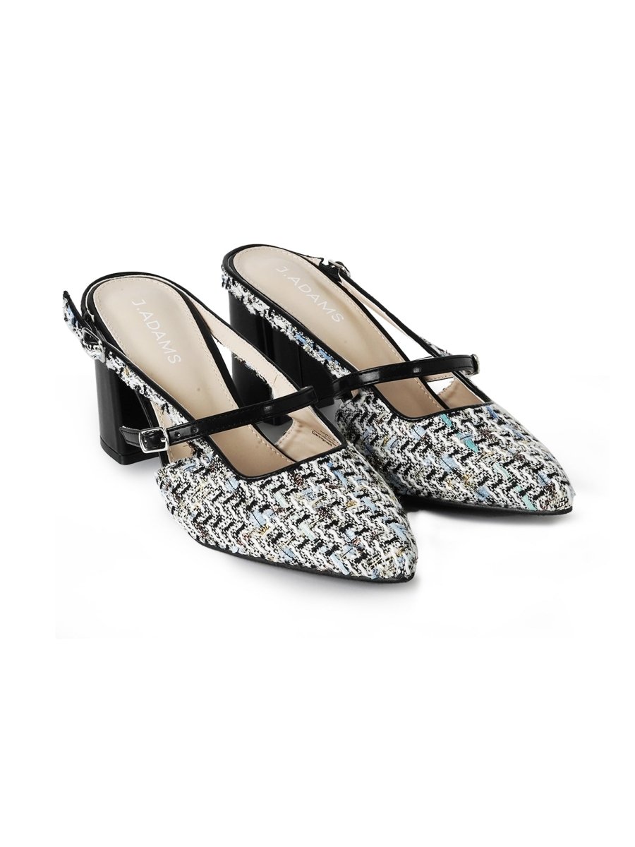 Lori | Black Tweed Heels by J.Adams – Don't Panic Shoes