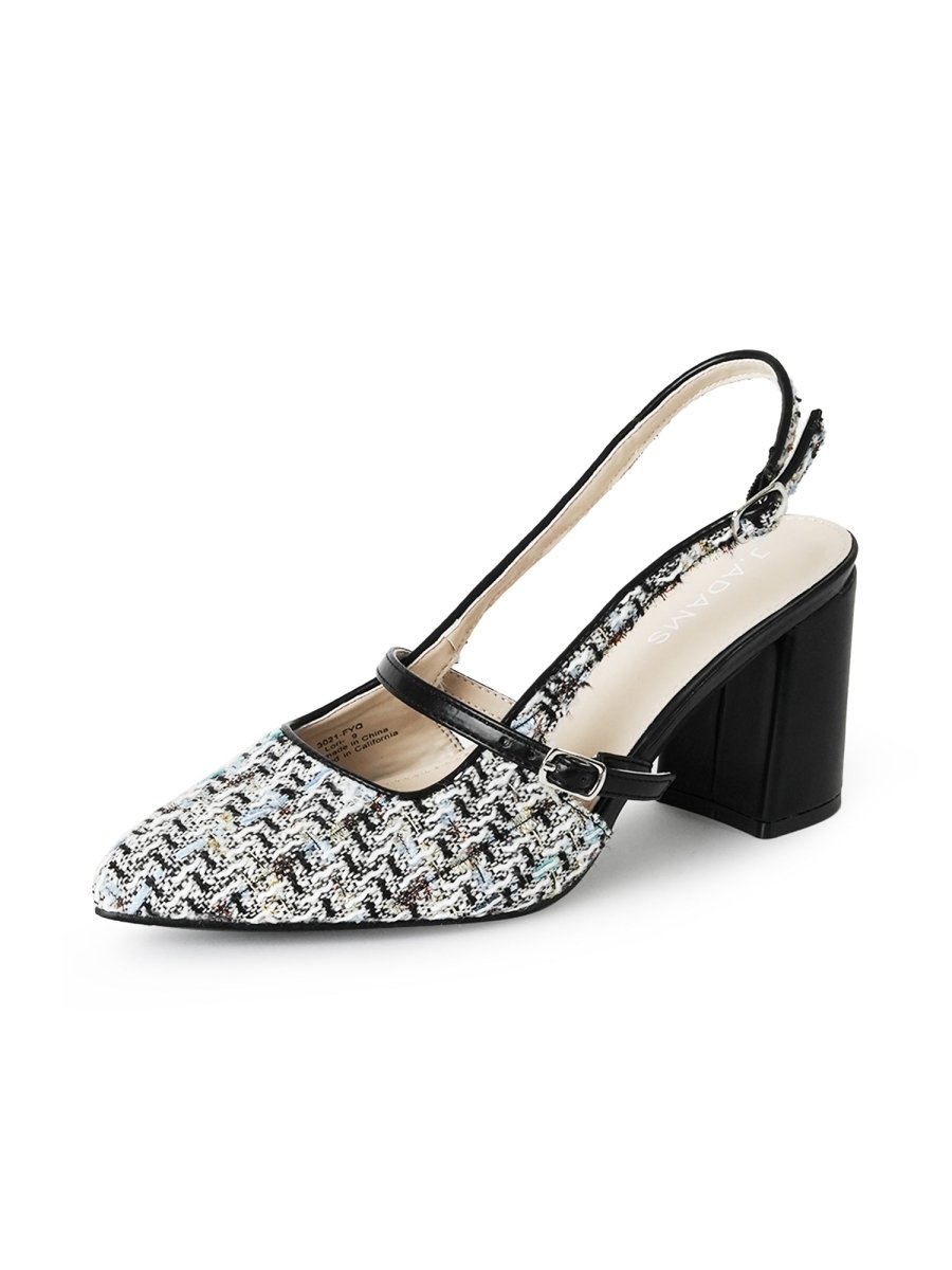 Lori | Black Tweed Heels by J.Adams – Don't Panic Shoes