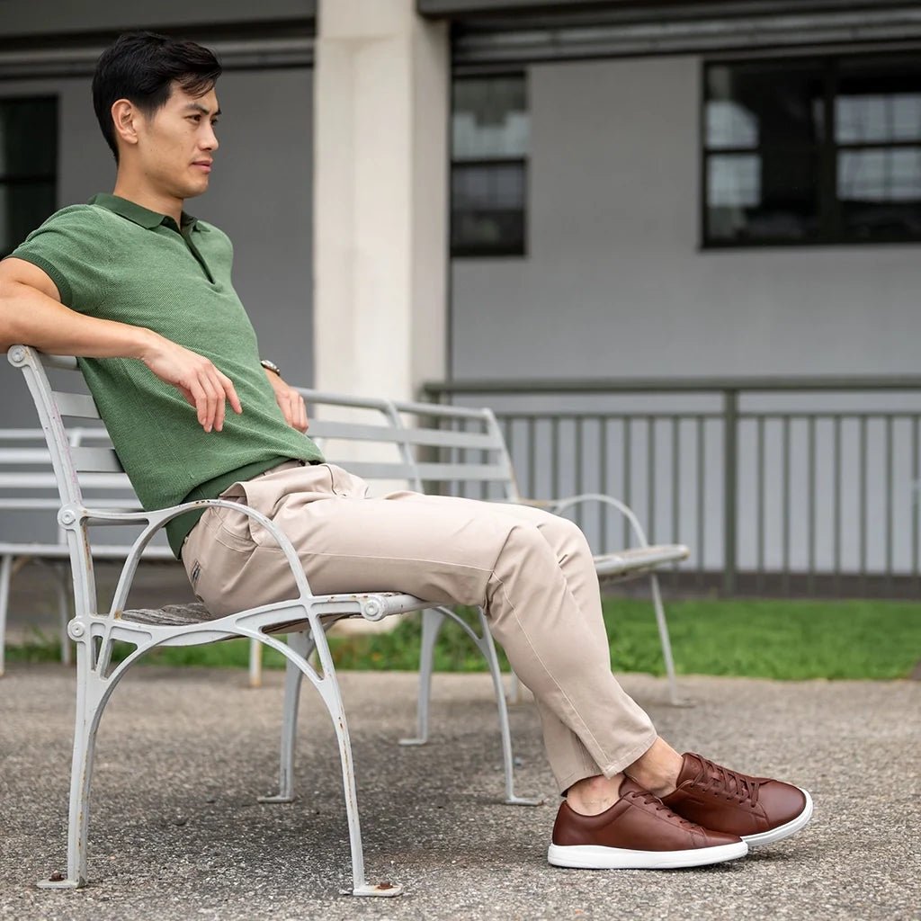 Low - Top Chestnut Sneaker For Everyday Comfort And Style Men's Dress Shoes by Amberjack – Don't Panic Shoes