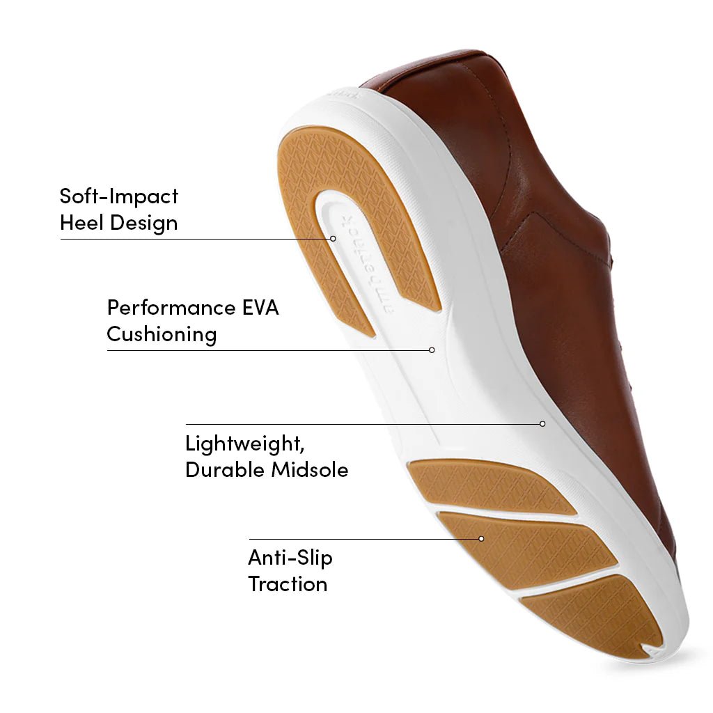 Low - Top Chestnut Sneaker For Everyday Comfort And Style Men's Dress Shoes by Amberjack – Don't Panic Shoes