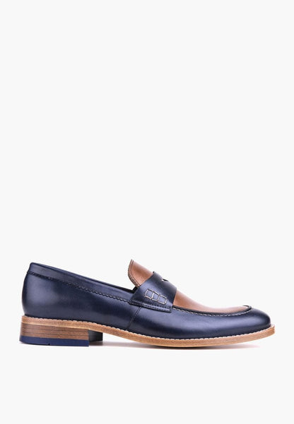 Lucca Loafer Leather Upper Lining Insole Outsole Navy Beige Men Shoes by Sepol Shoes – Don't Panic Shoes