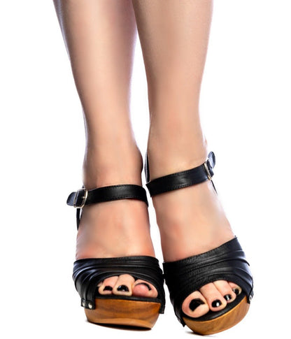 Lucky Lou Shoes Women's Souvenir/With Ankle Strap - In Black Leather shoes by Lucky Lou Shoes – Don't Panic Shoes