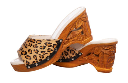 Lucky Lou Shoes Women's Souvenir/Without Ankle Strap - In Leopard Fur shoes by Lucky Lou Shoes – Don't Panic Shoes