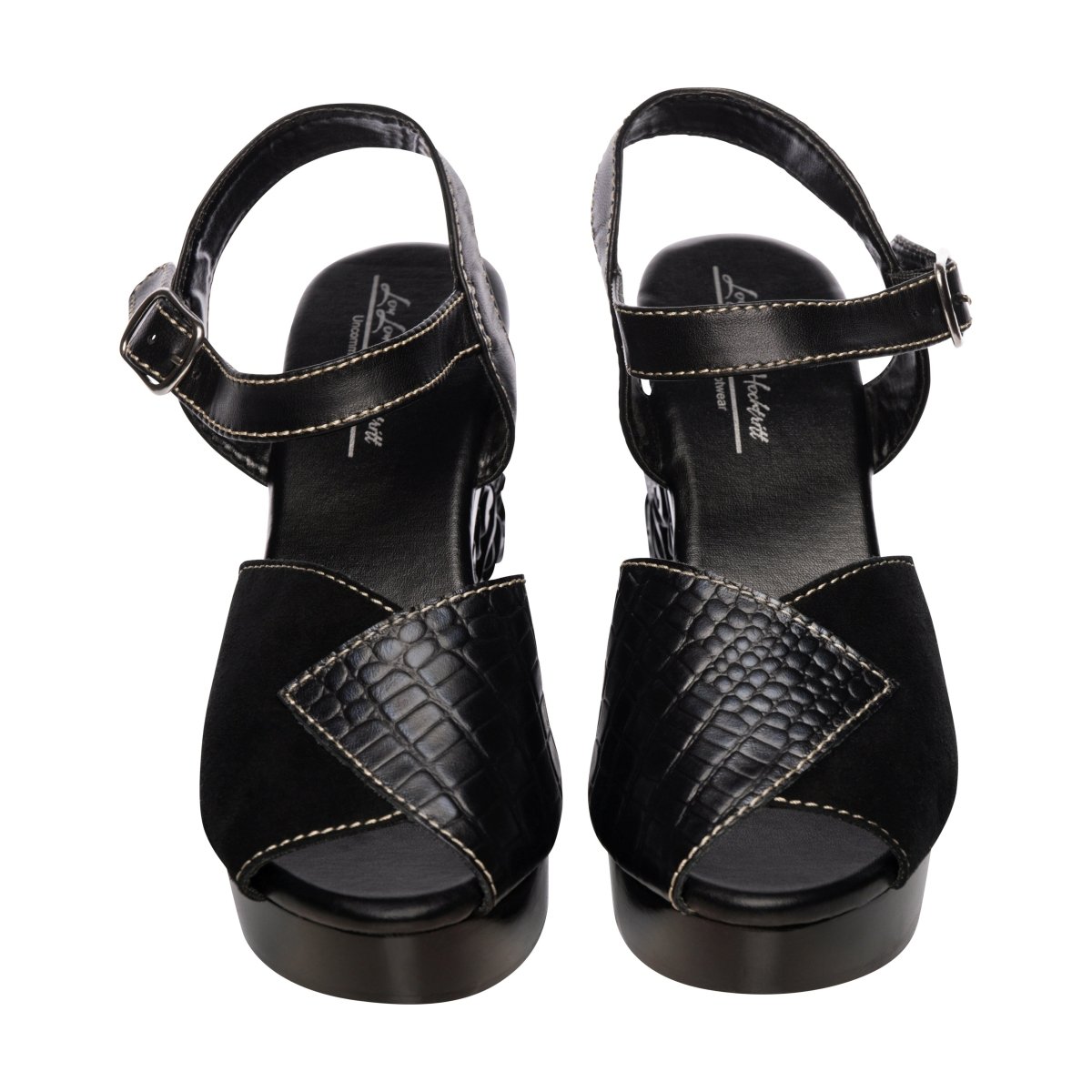 Lucky Lou Shoes Women's The Momento Mori - In Black Snake On Black Shoes by Lucky Lou Shoes – Don't Panic Shoes