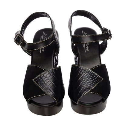 Lucky Lou Shoes Women's The Momento Mori - In Black Snake On Black Shoes by Lucky Lou Shoes – Don't Panic Shoes