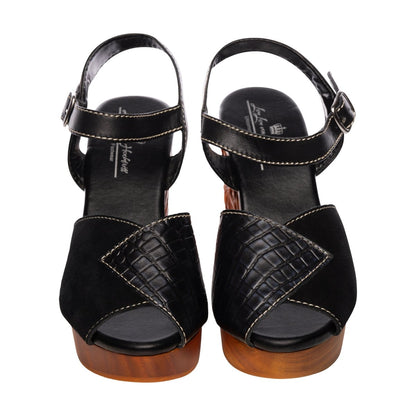 Lucky Lou Shoes Women's The Momento Mori - In Black Snake On Natural Shoes by Lucky Lou Shoes – Don't Panic Shoes