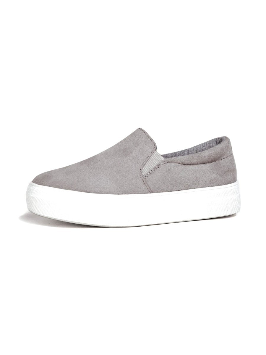 Luna | Light Grey Suede Sneakers by J.Adams – Don't Panic Shoes