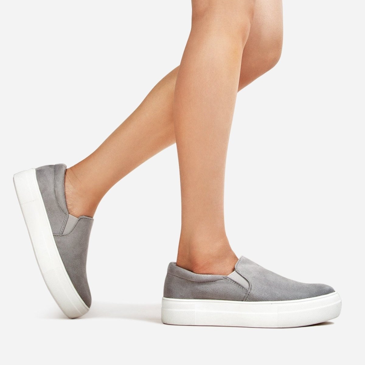 Luna | Light Grey Suede Sneakers by J.Adams – Don't Panic Shoes