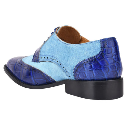 Macon Leather And Suede Crocodile Printed Oxford Dress Shoes Shoes by Libertyzeno – Don't Panic Shoes