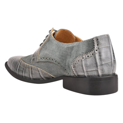 Macon Leather And Suede Crocodile Printed Oxford Dress Shoes Shoes by Libertyzeno – Don't Panic Shoes