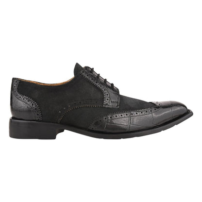 Macon Leather And Suede Crocodile Printed Oxford Dress Shoes Shoes by Libertyzeno – Don't Panic Shoes