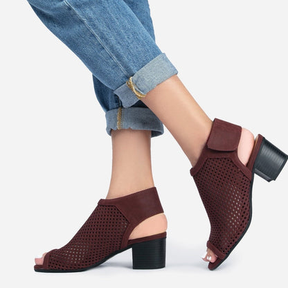 Maddie | Burgundy Booties by J.Adams – Don't Panic Shoes