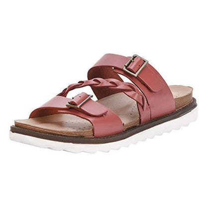 Maddy Leather Platform Slides Sandals Sandals by Libertyzeno – Don't Panic Shoes