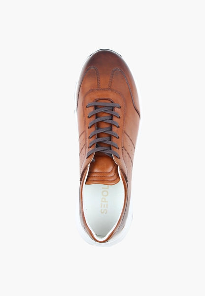 Madison Leather Sneaker Cognac Cushioned Insole Lining MEN SHOES by Sepol Shoes – Don't Panic Shoes