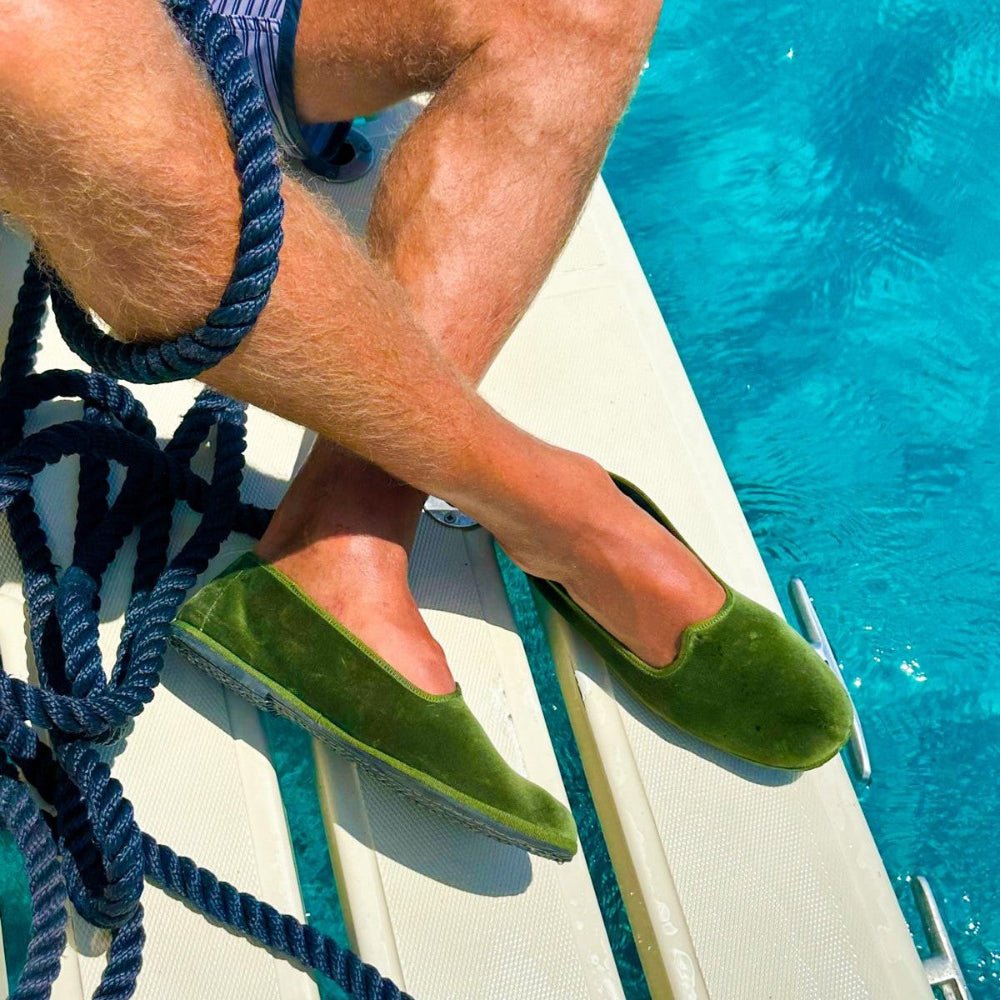 Mar Soreli Friulana Loafer Handcrafted Men’S Velvet Forest Slip On by Mar Soreli – Don't Panic Shoes